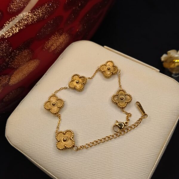 Gold Clover Bracelet - Image 2