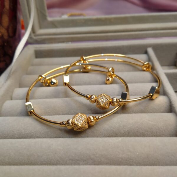 Cubic Zircon Bangles (Gold) - Image 2