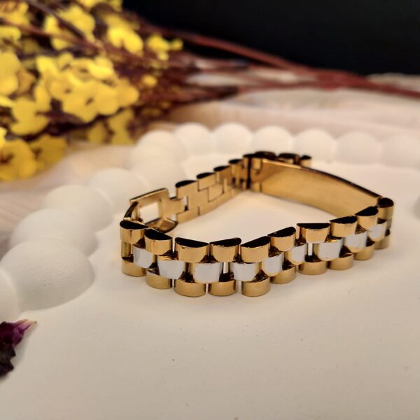 Studded Double Tone Bracelet - Image 2